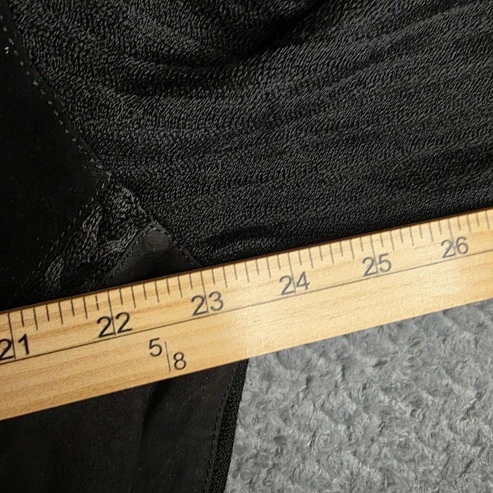 Vintage TORRAS Spain Black Wool Leather Knit Crewneck Sweater Mens 44 Large